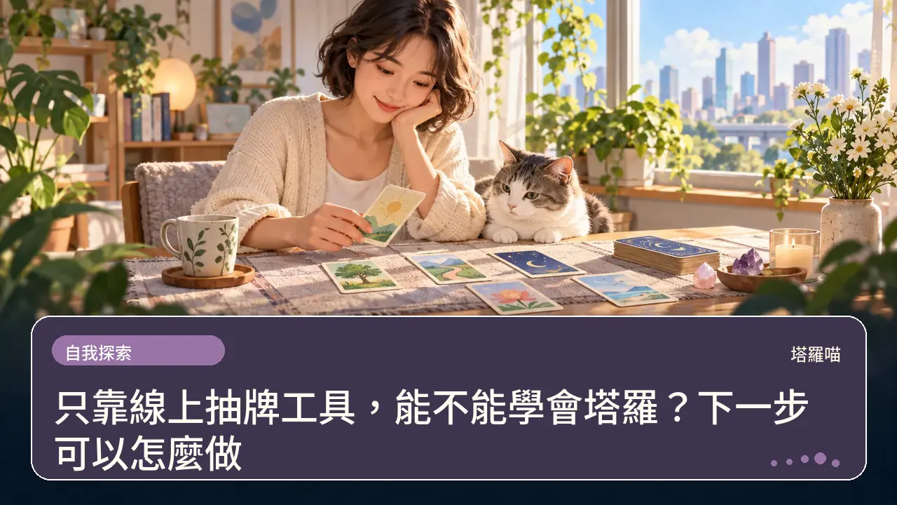只靠線上抽牌工具，能不能學會塔羅？下一步可以怎麼做主題插畫
