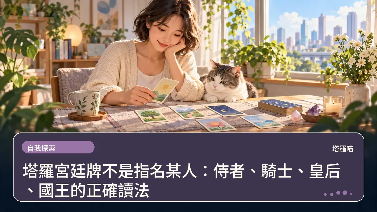 塔羅宮廷牌不是指名某人：侍者、騎士、皇后、國王的正確讀法主題插畫