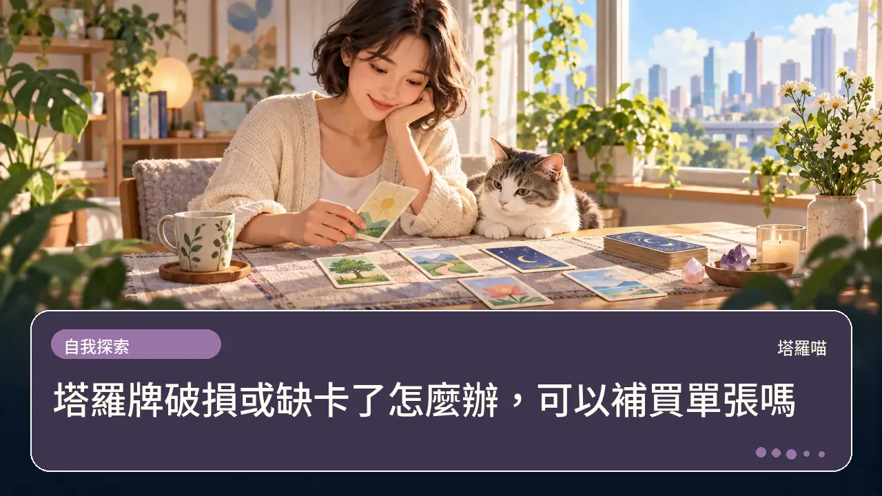 塔羅牌破損或缺卡了怎麼辦,可以補買單張嗎主題插畫