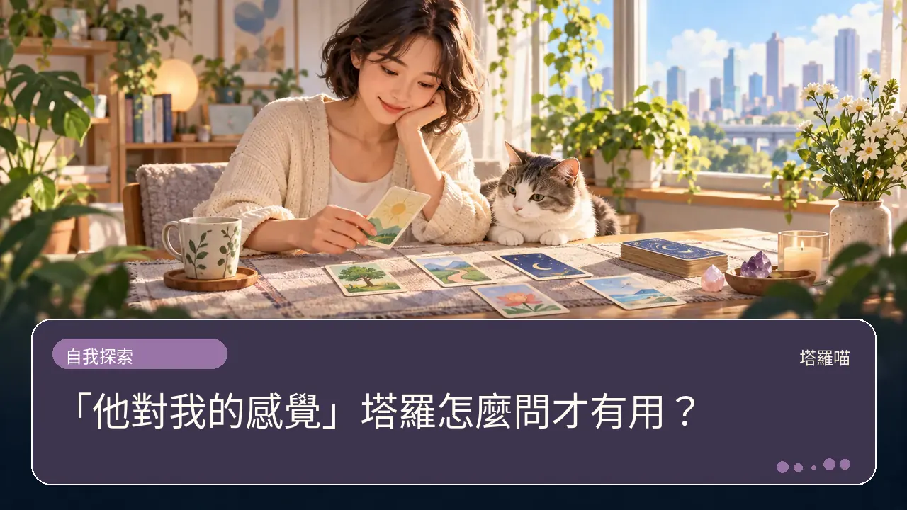 「他對我的感覺」塔羅怎麼問才有用？主題插畫