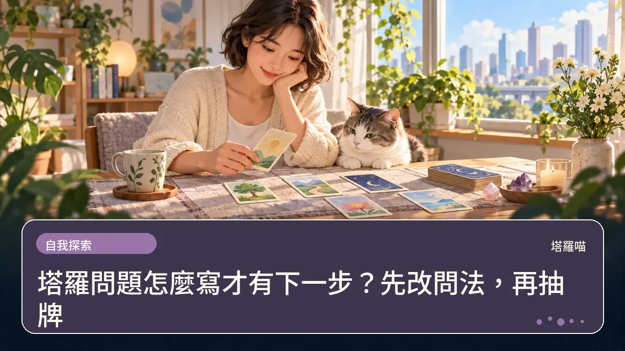 塔羅問題怎麼寫才有下一步?先改問法,再抽牌主題插畫