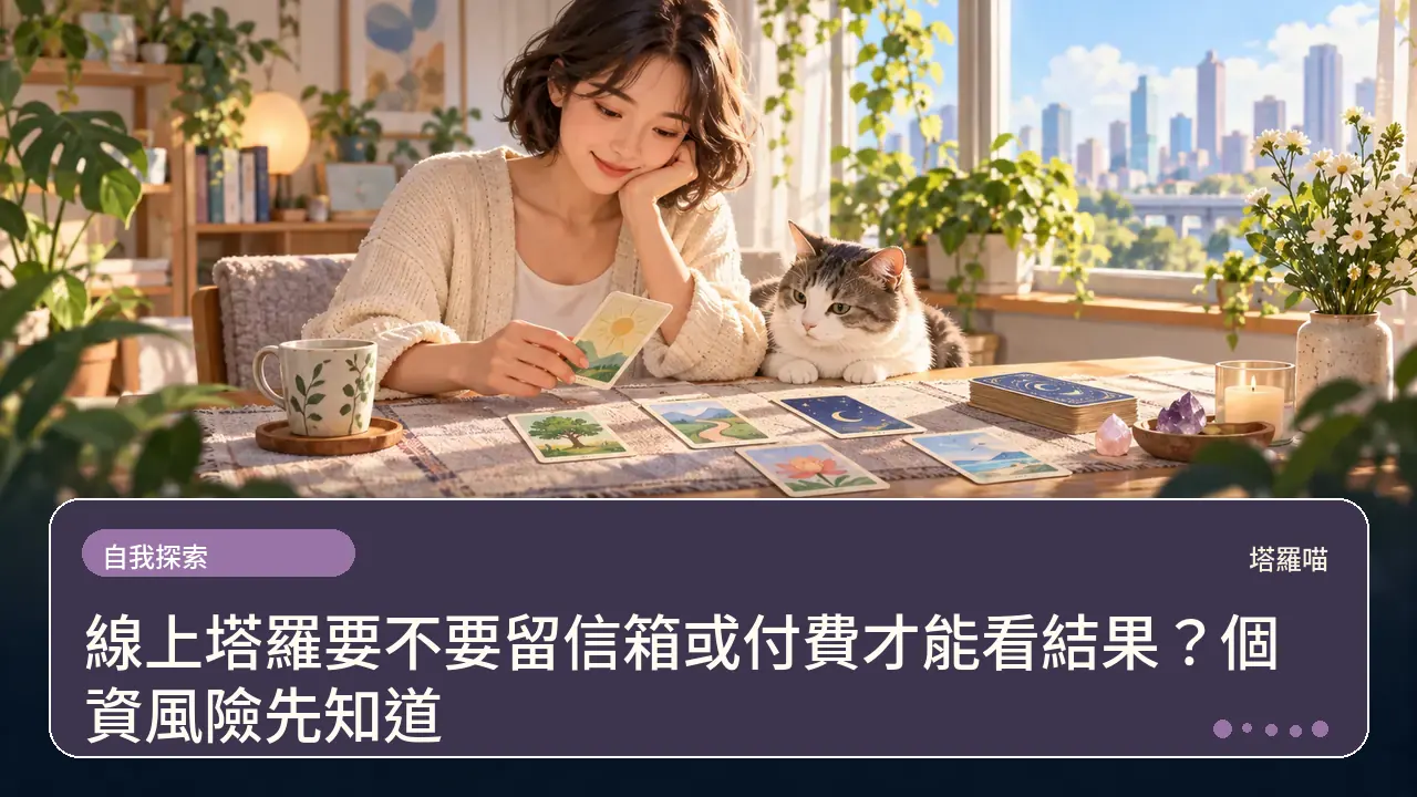 線上塔羅要不要留信箱或付費才能看結果？個資風險先知道主題插畫