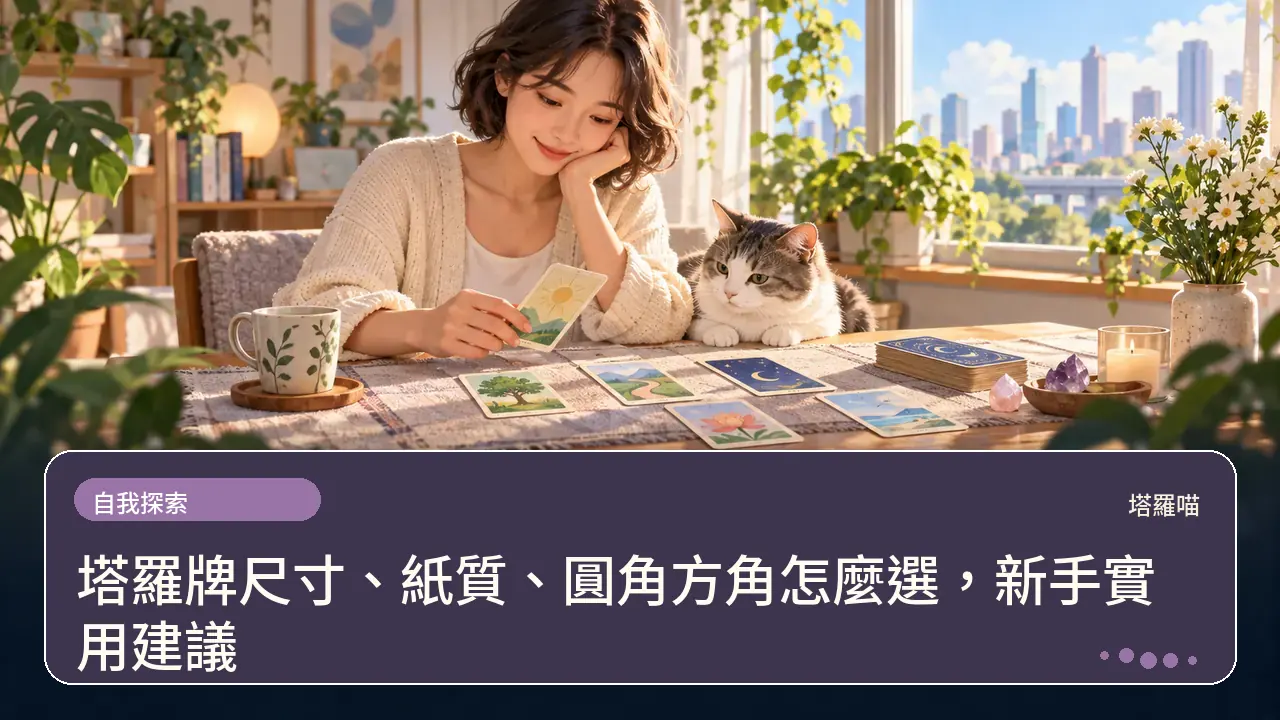 塔羅牌尺寸、紙質、圓角方角怎麼選,新手實用建議主題插畫