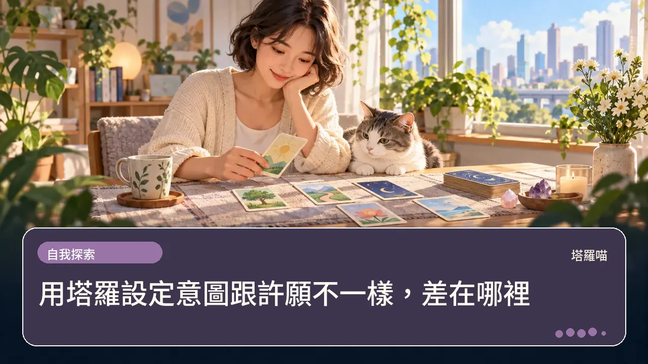 用塔羅設定意圖跟許願不一樣,差在哪裡主題插畫