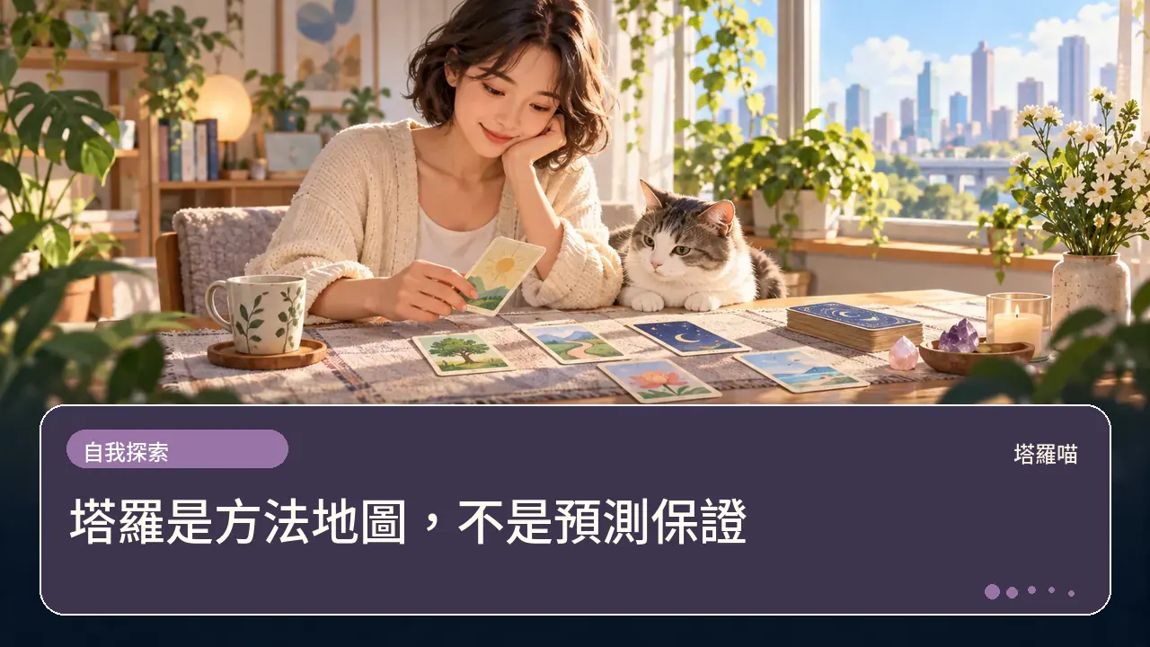 塔羅是方法地圖,不是預測保證主題插畫