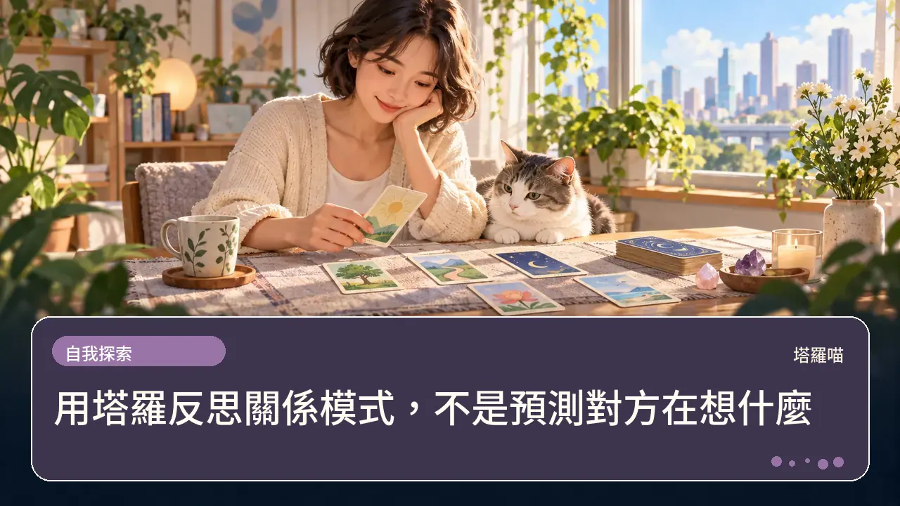 用塔羅反思關係模式,不是預測對方在想什麼主題插畫