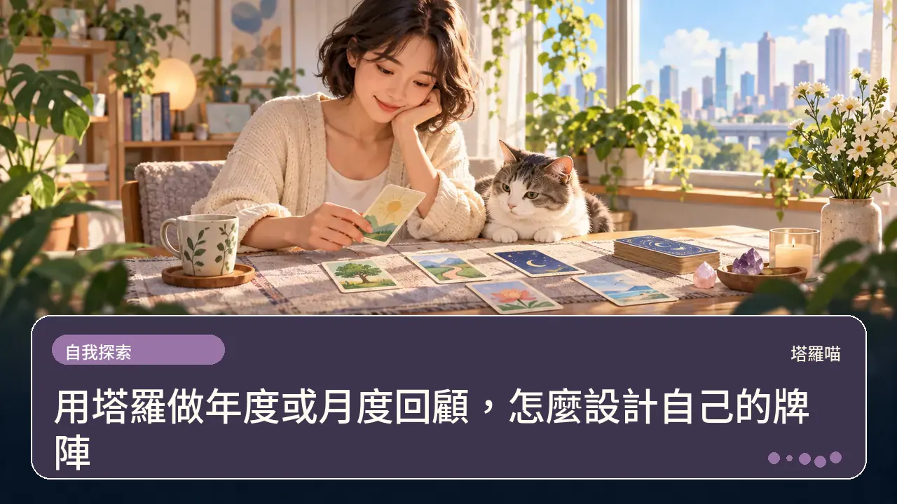 用塔羅做年度或月度回顧，怎麼設計自己的牌陣主題插畫